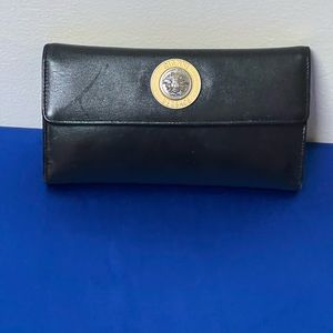 Authentic Gianni Versace Medusa head wallet black